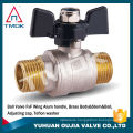 Throw sand processing nickel plating cw167n black handle of double wire inside the brass ball valve